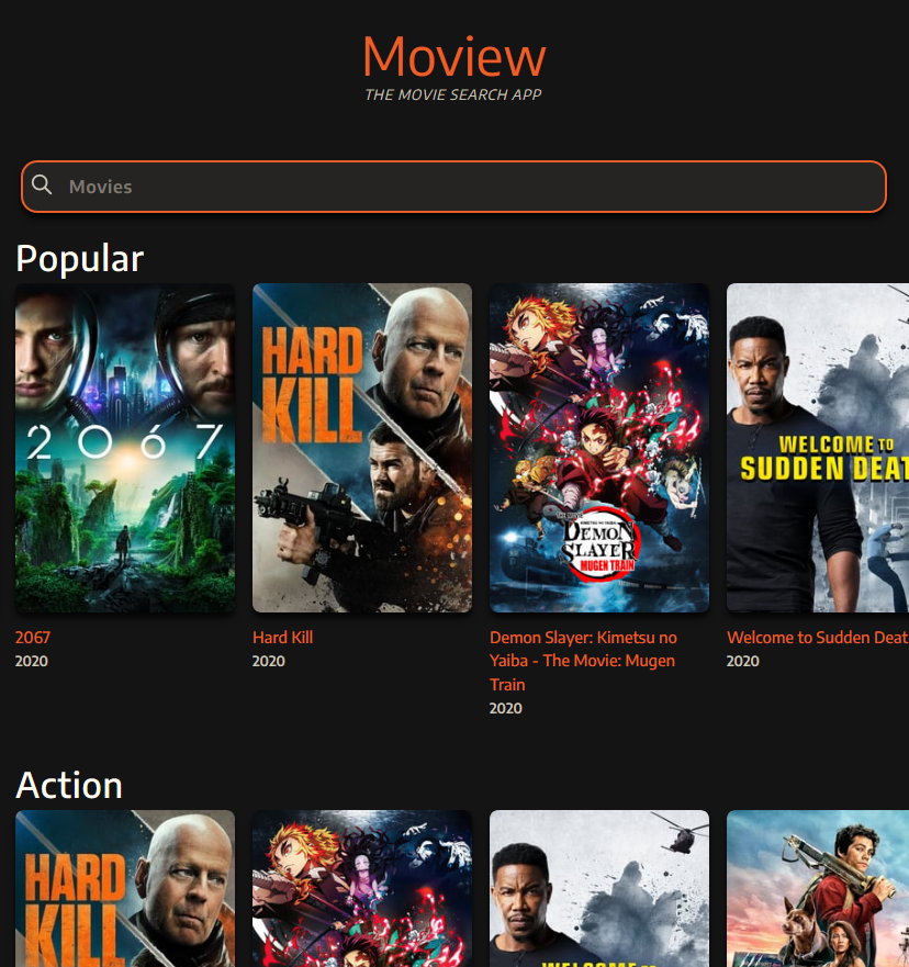 Moview - A movie viewing web app